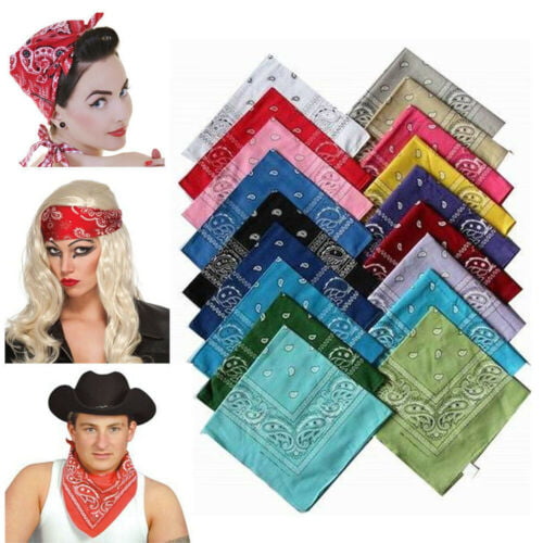100% Cotton Paisley Bandanas Double Sided "Hunter Green" Handkerchief Headscarf